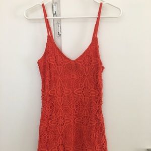 Orange crochet dress
